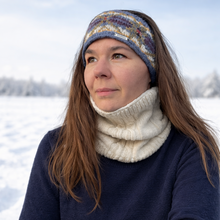 Lade das Bild in den Galerie-Viewer, Loop-Schal I Weiß mit Zopfmuster
